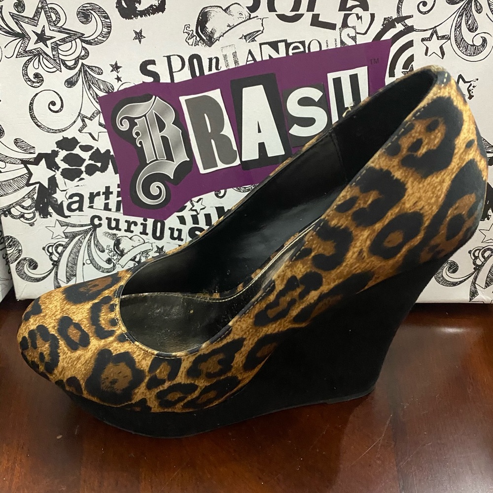 Leopard Wedge Heel
